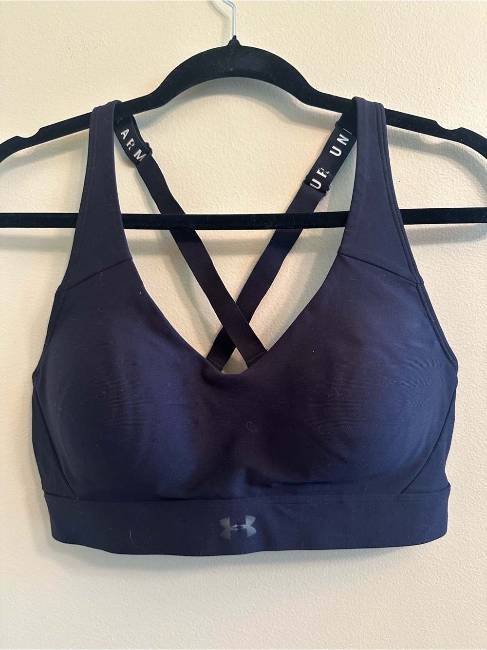 Under Armour Infiniti Black Sports Bra with Branded Straps- Sz Med